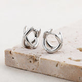 Cross Circle Huggie Earrings