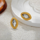 Geometric Crystal Stud Earrings