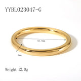 Gold Hollow Bangle Bracelet