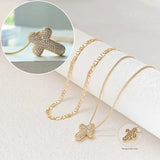 Bubble Cross Layered Necklace