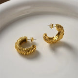 Lava Textured Chunky C-Shape Studs