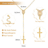 Pearl Rosary Cross Necklace
