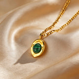 Malachite & Opal Pendant Necklace