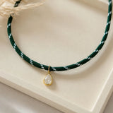 Zircon Teardrop Rope Necklace