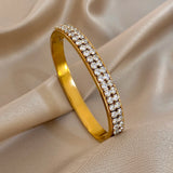 Gold-Plated Zirconia Bangle
