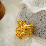 Lava Texture Chunky Twisted Ring