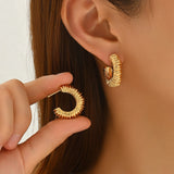 Lava Textured Thick C-Hoop Earrings