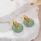 Green Zircon Donut Stud Earrings