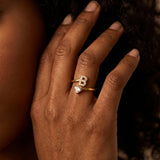 Gold Initial Letter Adjustable Ring
