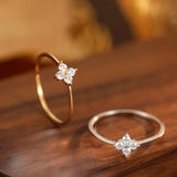 Sterling Silver Clover Flower Ring