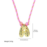 Cubic Zirconia Letter Pendant Necklace