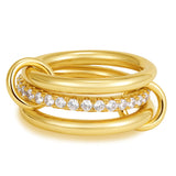 Multi-Layer Stackable Cubic Zirconia Ring