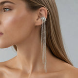 Butterfly & Pearl Tassel Ear Cuff