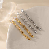 CZ Zircon Chain Pendant Drop Earrings