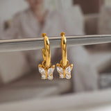 Butterfly Cubic Zirconia Pendant Earrings