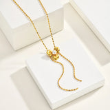 Pearl Flower Lariat Necklace