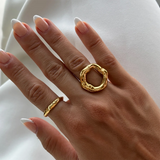 Hammered Circle Statement Ring
