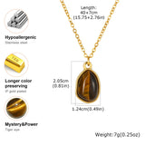 Tiger Eye Teardrop Pendant Necklace