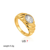 Oval Zircon Stackable Ring