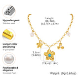 Turquoise & Pearl Floral Pendant Necklace