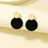 Black & Gold Two-Tone Circle Earrings