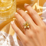 Citrine Flower Ring