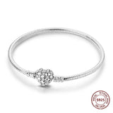 Sterling Silver Zirconia Charm Bracelet