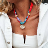 Boho Scarf & Seashell Necklace
