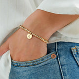 Gold Initial Disc Bracelet