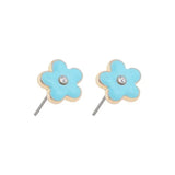 Enamel Flower Stud Earrings