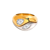 Two-Tone Waterdrop Zircon Stackable Ring