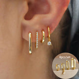 Geometric Gold Hoop Earring Set (4-Piece)