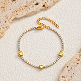 Gold Heart Tennis Bracelet