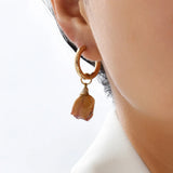 Immortal Rose Resin Flower Earrings