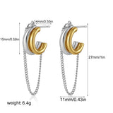 Two-Tone Tassel C-Shape Hoop Earrings
