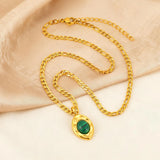 Malachite & Opal Pendant Necklace