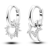 Sterling Silver Charm Hoop Earrings