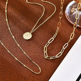 Gold Paperclip Layered Necklace