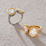 Luxury Double Round Zircon Ring