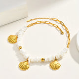 Gold Seashell Pendant Necklace