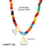 Beaded Initial Heart Pendant Necklace