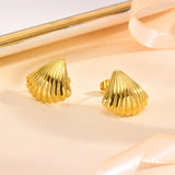 The Striped Shell Stud Earrings