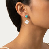 Turquoise & Pearl Drop Earrings
