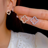 New Simple Hollow Four Leaf Clover Earrings