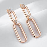 Rose Gold Geometric Drop Earrings