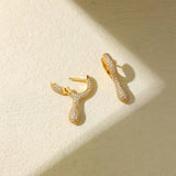 Cubic Zirconia Waterdrop Hoop Earrings
