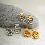 Multilayer Circle Stud Earrings