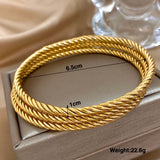 18K Gold-Plated Twisted Bangle Set (3-Piece)