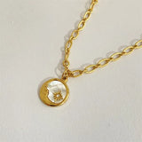 Sun & Moon Coin Pendant Necklace