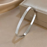 Square-Edge Stainless Steel Bangle